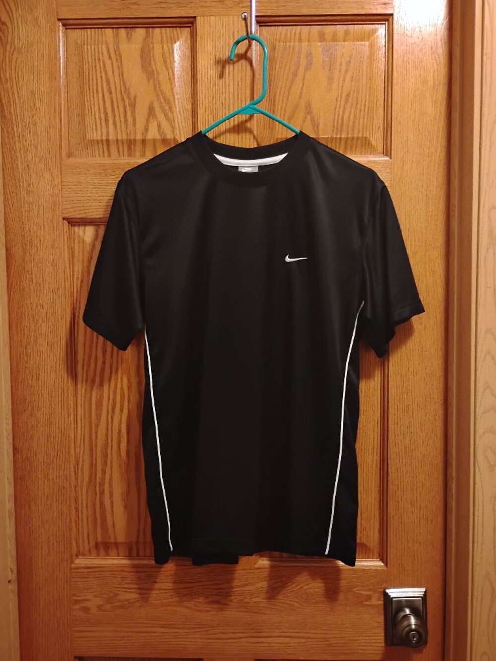 NIKE Men's Fit Dry Black Performance Running Workout Short Sleeve Shirt Size M